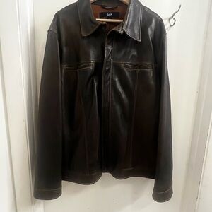 GAP Men's Dark Brown Leather Jacket